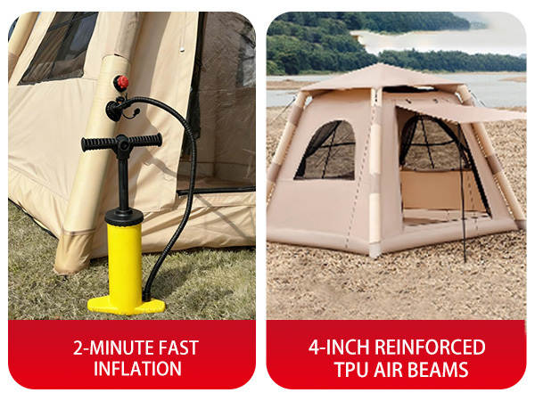 Inflatable Tent Outdoor Tent 2-4-person Tent Quick-opening Tent Inflatable Tent Hut Tent Camping Portable Tent Windproof Tent Family Party Tent Pop-up Tent Shading And Waterproof Tent Camping Tent - Image 9
