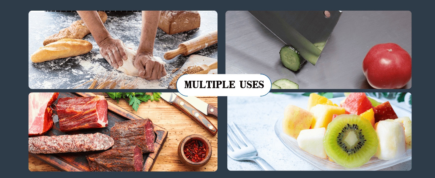 Stainless Steel Cutting Board With Lip For Kitchen Chopping Boards For Countertop Large Metal Cutting Board Over Sink Suitable For Meat Fruits Vegetables Bread Noodle And Pizza Bamboo Knives - Image 2