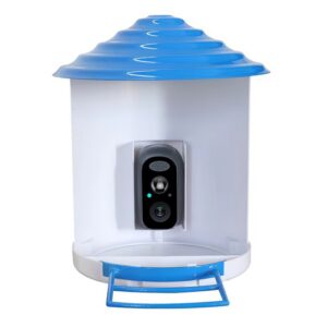 Smart Bird Feeder With Solar Powered Camera 1080P HD AI Identify PIR Motion Auto Capture Video Cloud Card Storage WiFi Connection App Control IP65 Waterproof