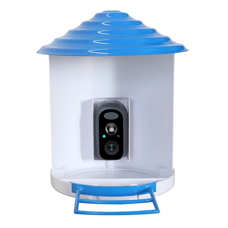 Smart Bird Feeder With Solar Powered Camera 1080P HD AI Identify PIR Motion Auto Capture Video Cloud Card Storage WiFi Connection App Control IP65 Waterproof