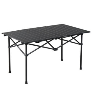 120cm Portable Carbon Steel Camping Table Outdoor Folding Camping Table Portable Ultralight Camping Table Roll-Up Camping Table Folding