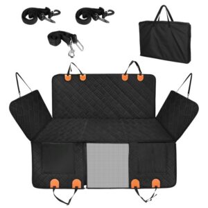1Pc Dog Car Seat Cover For Back Seat Waterproof Oxford Cloth Seat Cover Hammock Non-Slip Scratchproof Back Seat Extender With Side Flap Mesh Window Storage Bag For Car SUV Truck