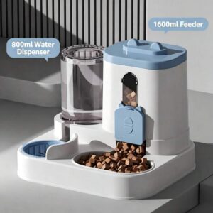 4 Colors Gravity Pet Feeder Water Dispenser Cute Cat Shaped Automatic Food Water Bowl Large Capacity Detachable Stable Anti Slip Base Feeding Supplies For Cats Puppies Small Animals Home Indoor Use