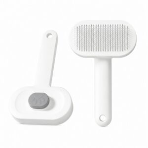 Pet Slicker Brush For Cats & Dogs, Self-Cleaning Grooming Brush With One-Click Hair Removal, Gentle Deshedding Tool For Long & Short Hair, Skin-Friendly Pet Grooming Comb
